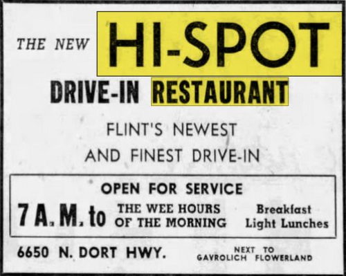 Hi-Spot Drive-In Restaurant - Sep 14 1955 Article (newer photo)